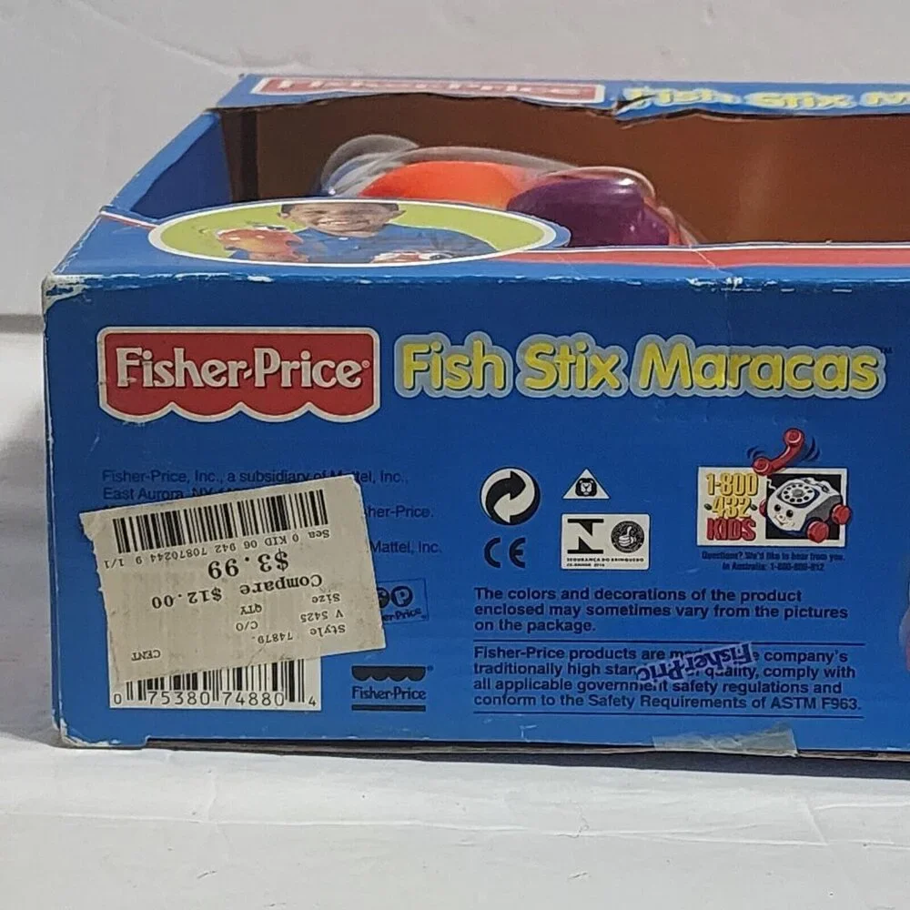 Fisher-Price Fish Stix Maracas Vintage 1999 74880 Mattel New Rare HTF